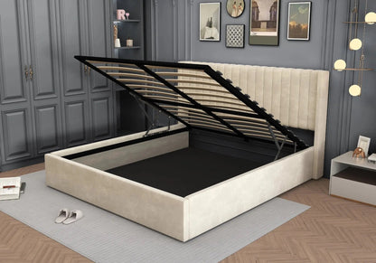 Lit coffre en gris moderne et pratique | Kiro
