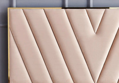 Lit double design en gris et laiton doré | Zyro