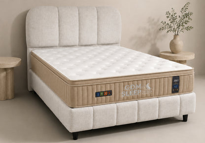 Lit Coffre 90x190 Velours Beige Rangement – Baza