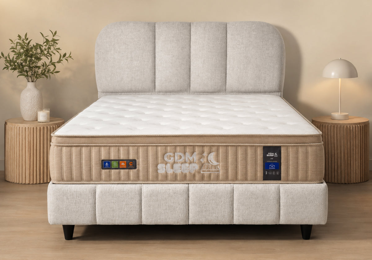 Lit Coffre 90x190 Velours Beige Rangement – Baza