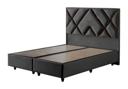 lit coffre velours gris dore toronto - Vue 5 - KOORIS