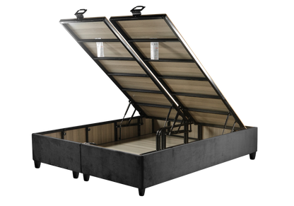 lit coffre velours gris dore toronto - Vue 3 - KOORIS