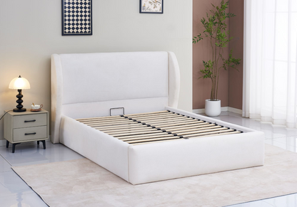 Ensemble lit coffre beige avec matelas 30 cm | Prysm