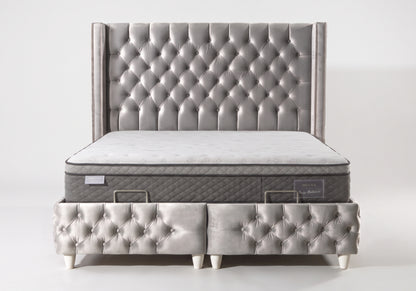 Chambre complète lit coffre armoire 180 anthracite | Star