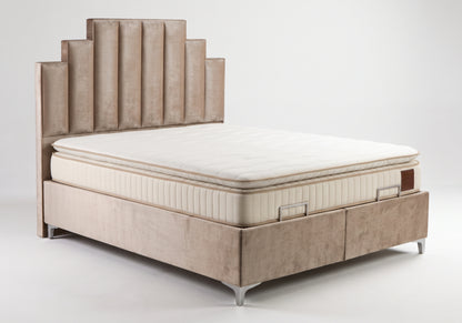 Chambre enfant lit coffre armoire 160 beige | Polo