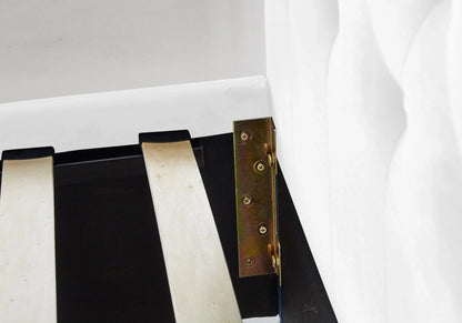 Lit double capitonné velours blanc avec strass | Cora