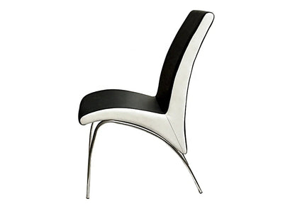 Lot de 4 chaises design en métal noir et blanc | Kira