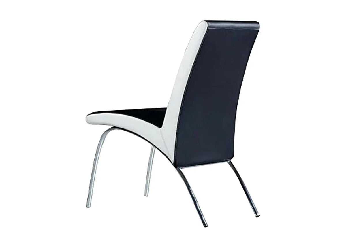 Lot de 4 chaises design en métal noir et blanc | Kira