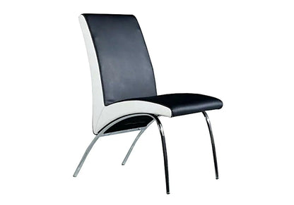 Lot de 4 chaises design en métal noir et blanc | Kira