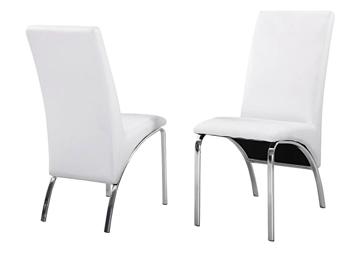 Lot de 4 chaises simili blanc et acier chromé | Kira