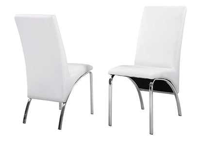 Lot de 4 chaises simili blanc et acier chromé | Kira