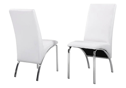 Lot de 4 chaises simili blanc et acier chromé | Kira
