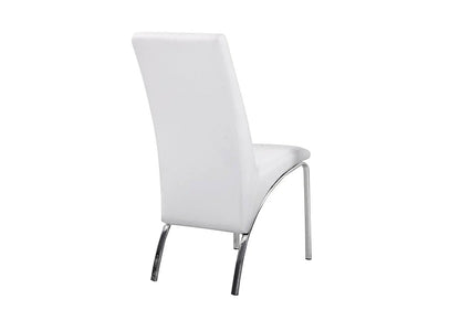 Lot de 4 chaises simili blanc et acier chromé | Kira