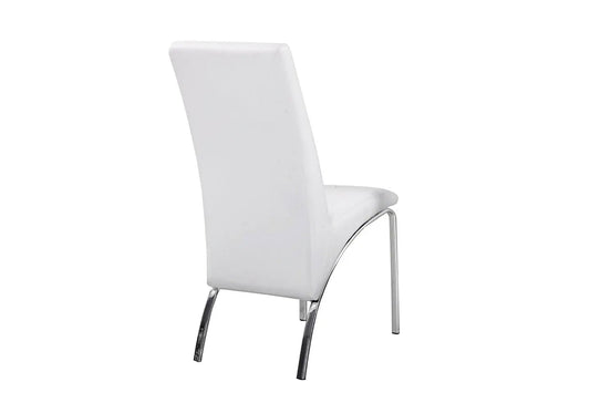 Lot de 4 chaises simili blanc et acier chromé | Kira