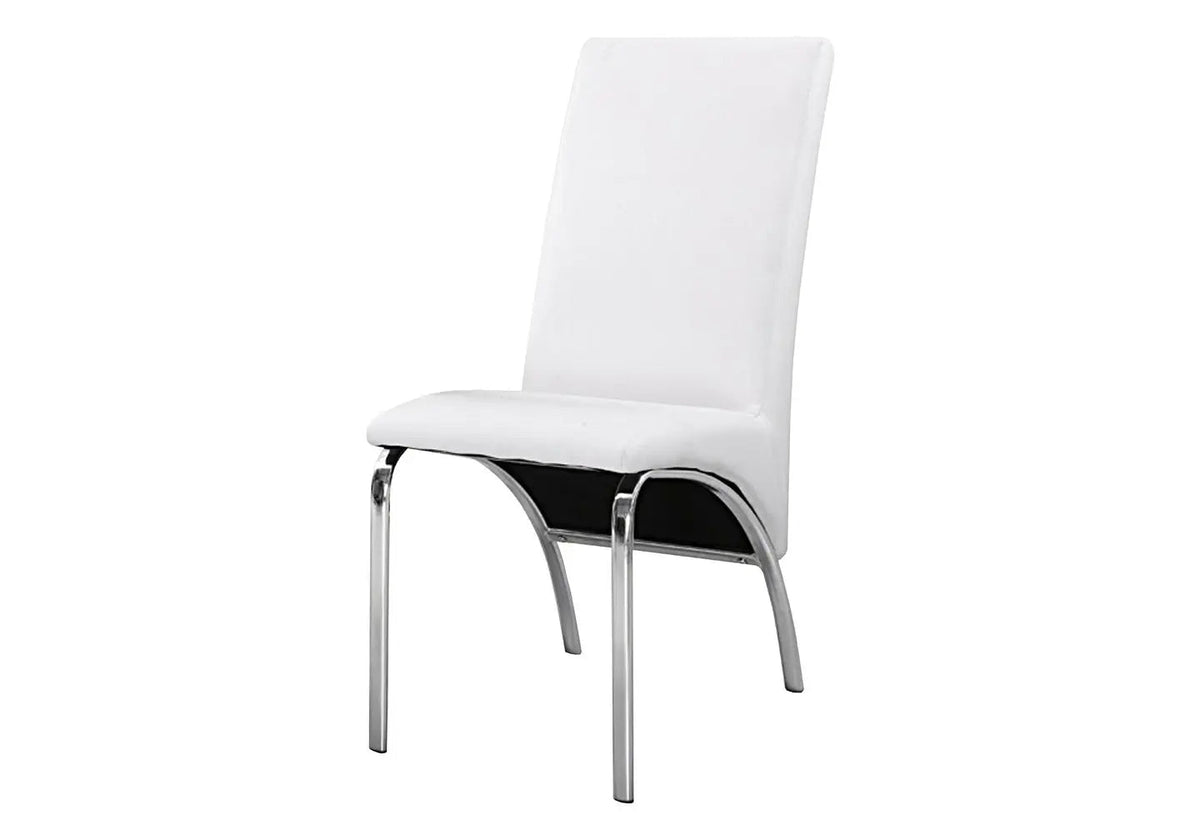 Lot de 4 chaises simili blanc et acier chromé | Kira