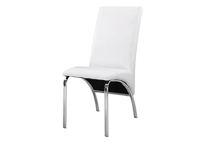 Lot de 4 chaises simili blanc et acier chromé | Kira