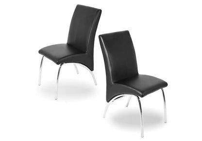 Lot de 4 chaises modernes simili noir et chromé | Kira