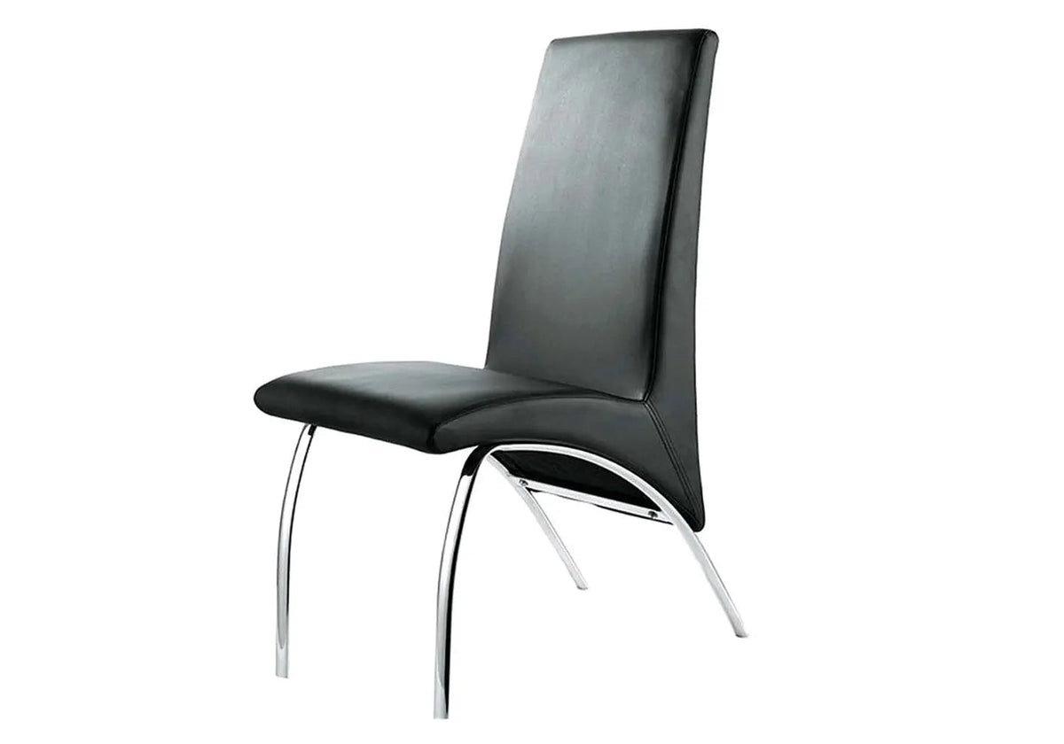 Lot de 4 chaises modernes simili noir et chromé | Kira