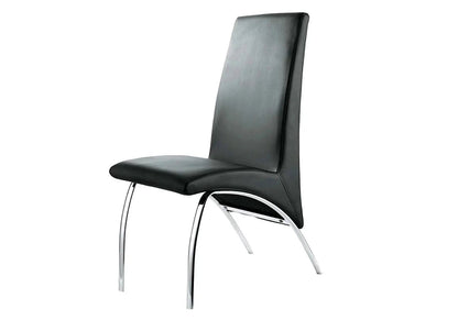 Lot de 4 chaises modernes simili noir et chromé | Kira