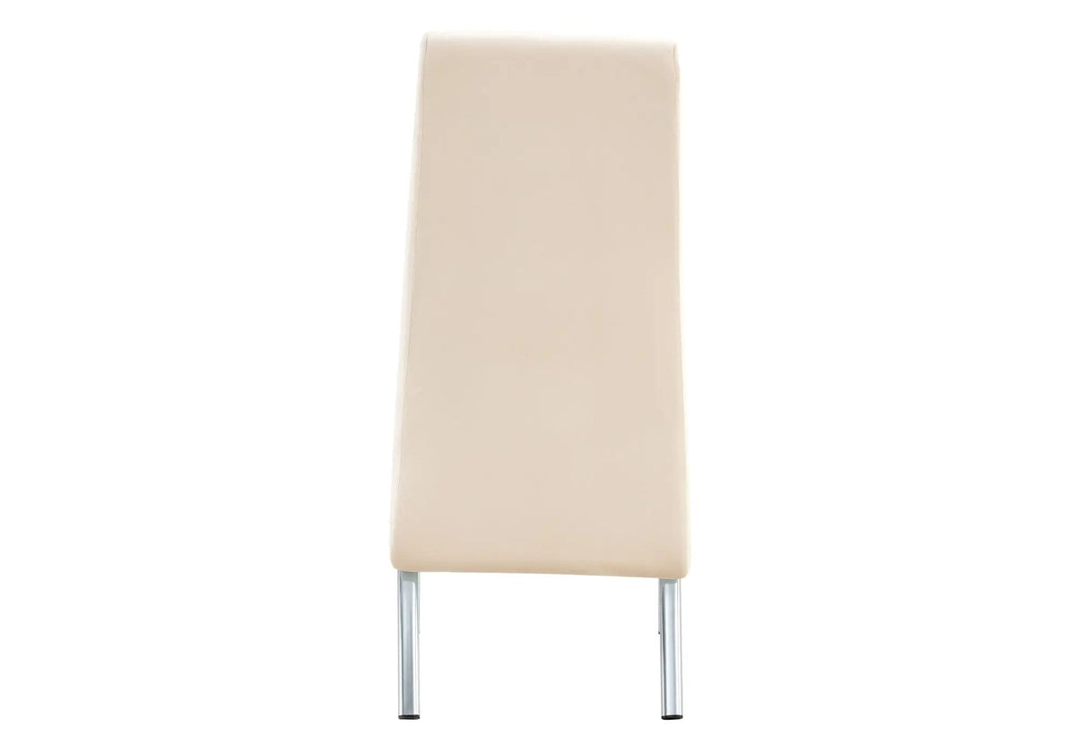 Lot de 4 chaises en beige et métal chromé | Kira