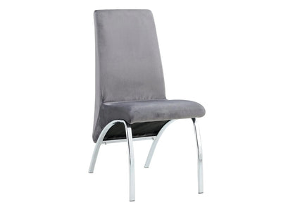 Lot de 4 chaises en gris et métal chromé | Kira