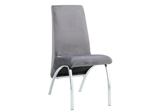 Lot de 4 chaises en gris et métal chromé | Kira