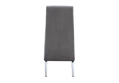 Lot de 4 chaises en gris et métal chromé | Kira