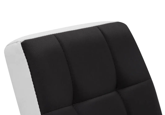 Lot de 6 chaises capitonnées simili noir et blanc | Saga