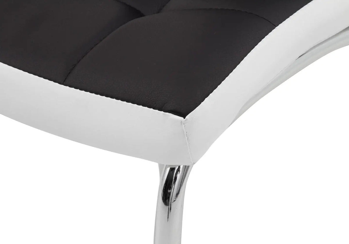 Lot de 6 chaises capitonnées simili noir et blanc | Saga