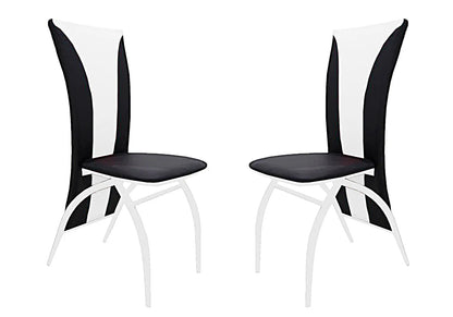 Lot de 6 chaises simili blanc et métal chromé | Tide