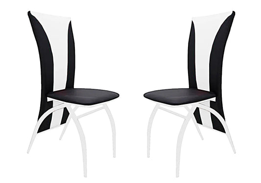 Lot de 6 chaises simili blanc et métal chromé | Tide