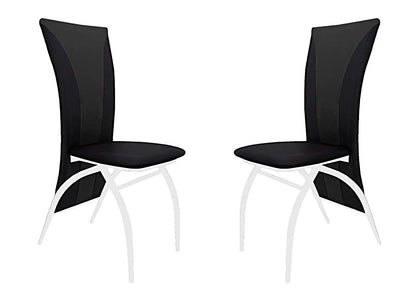 Lot de 6 chaises modernes simili noir et chromé | Tide