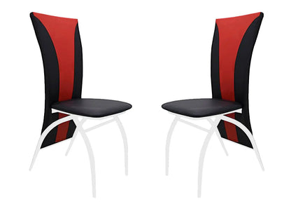Lot de 6 chaises simili rouge et métal chromé | Tide