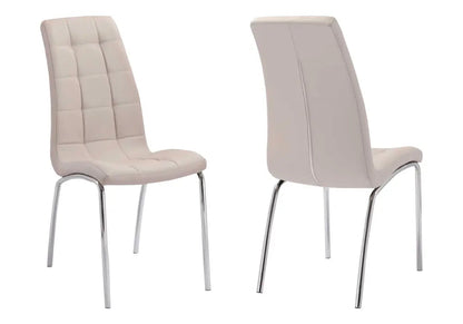 Lot de 6 chaises capitonnées simili taupe | Saga