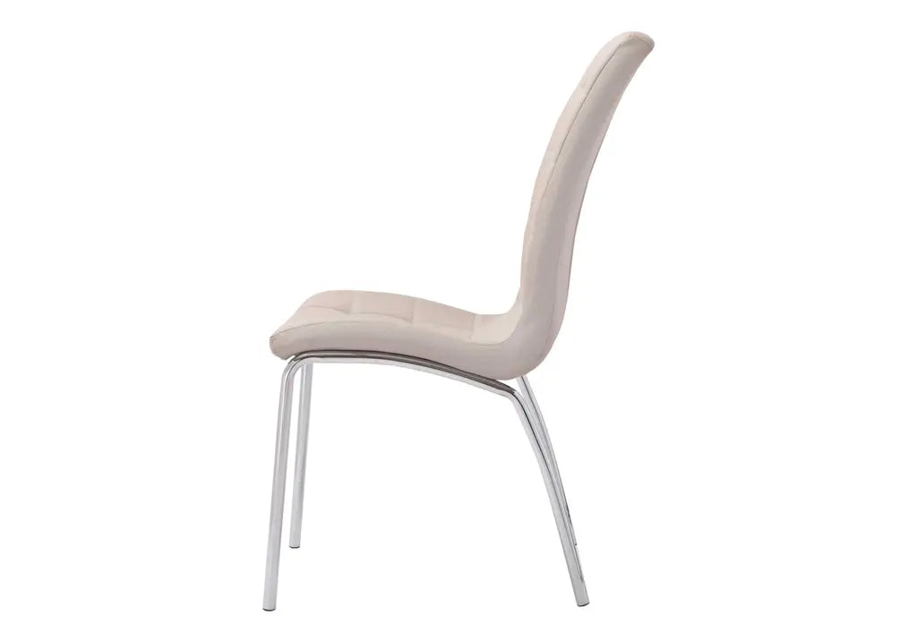 Lot de 6 chaises capitonnées simili taupe | Saga