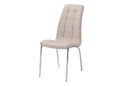 Lot de 6 chaises capitonnées simili taupe | Saga