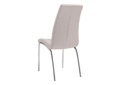 Lot de 6 chaises capitonnées simili taupe | Saga