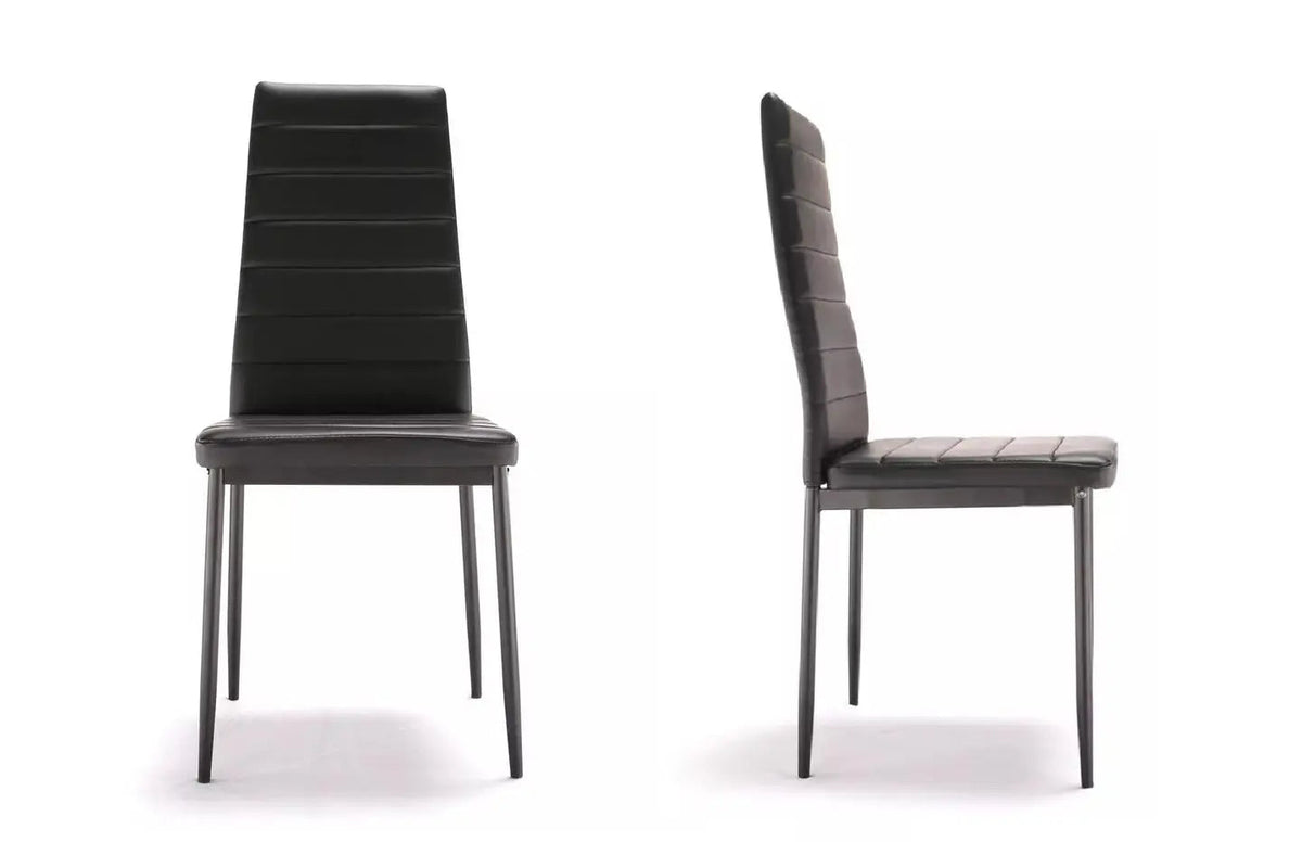Lot de 6 chaises modernes simili-cuir noir | Evo