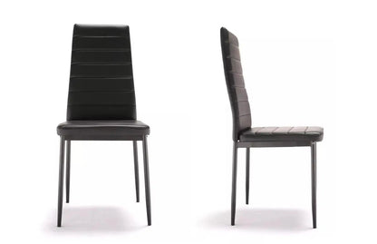 Lot de 6 chaises modernes simili-cuir noir | Evo