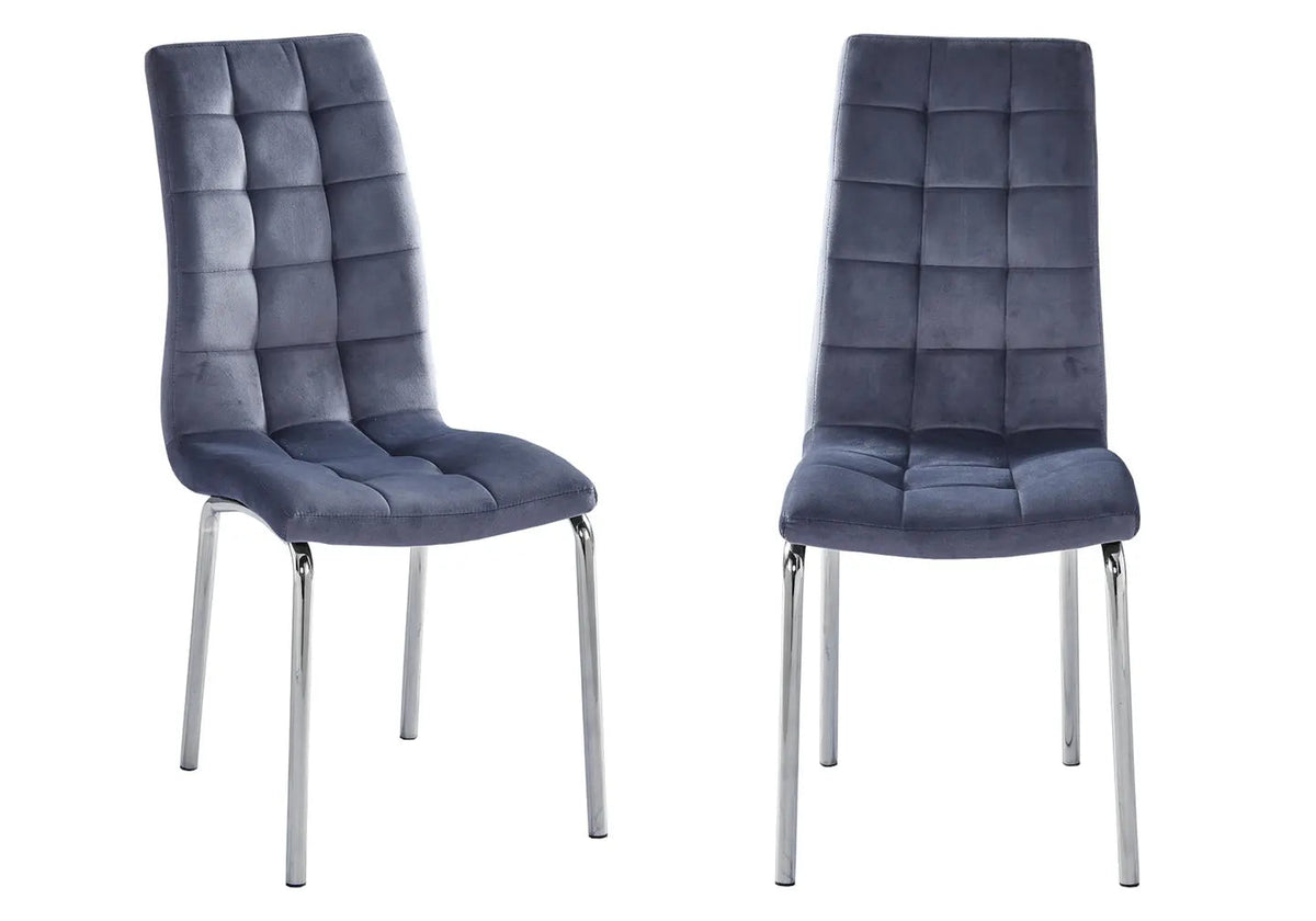 Lot de 6 chaises en gris capitonnées | Saga