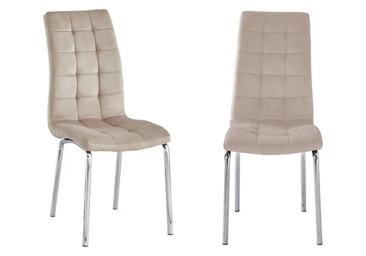 Lot de 6 chaises en taupe capitonnées | Saga