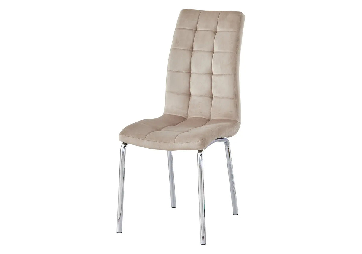 Lot de 6 chaises en taupe capitonnées | Saga