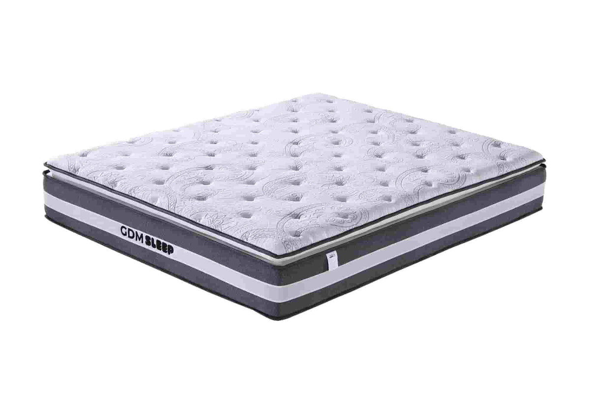 Ensemble lit coffre noir argenté et matelas ressorts | Zyra