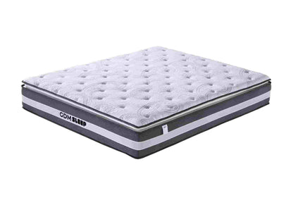Ensemble lit coffre noir argenté et matelas ressorts | Zyra