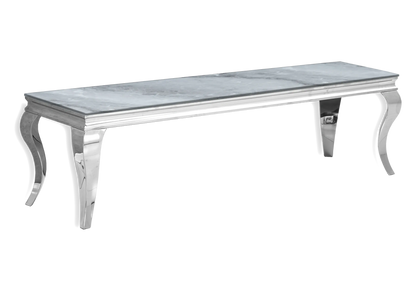 Meuble tv marbre gris et argent pour salon | Halo