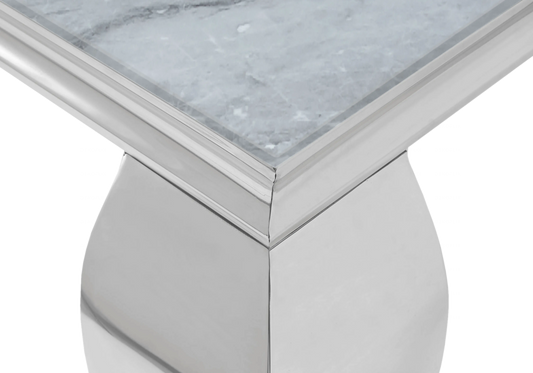 Meuble tv marbre gris et argent pour salon | Halo