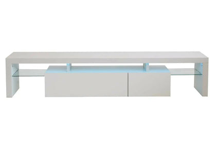 Meuble tv moderne laqué blanc avec led rgb | Lumina