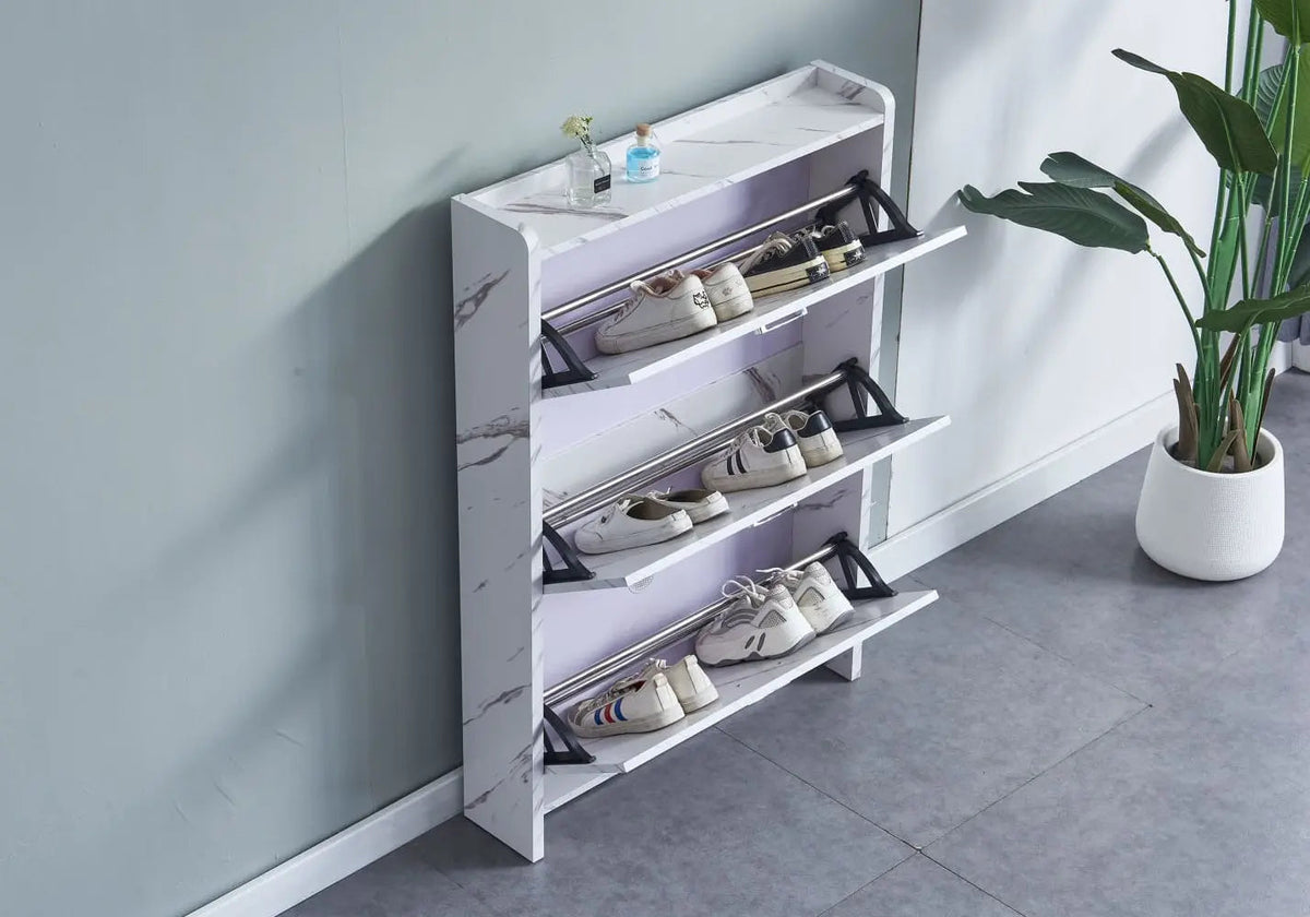 Meuble à chaussures d'entrée marbre blanc | Gala