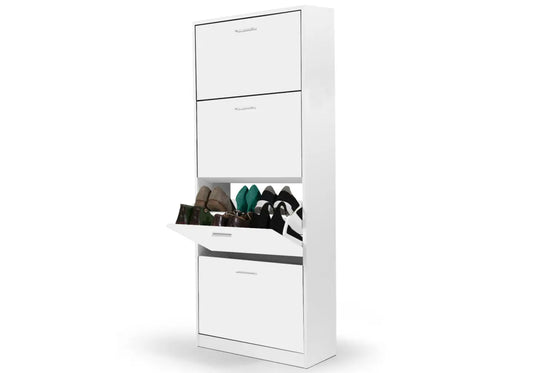 Meuble à chaussures blanc élégant pour entrée | Zura