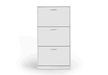 Meuble à chaussures blanc pour entrée 3 abattants | Zura